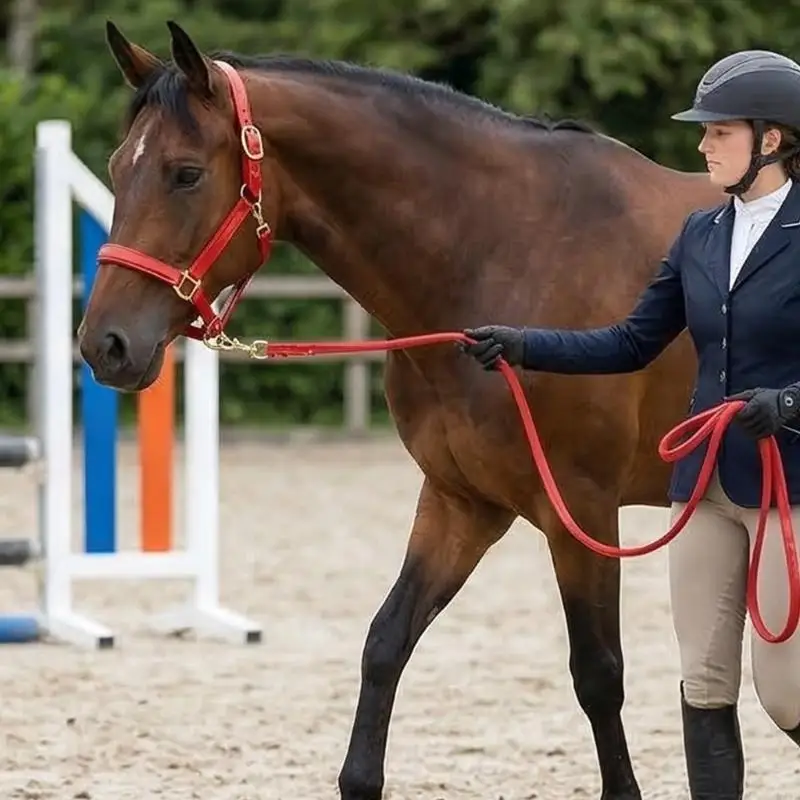   Comfortable Luxurious Leather Horse Headstall Headgear With Golden Metal Hardware Sweat Resistant And Easy Maintenances
