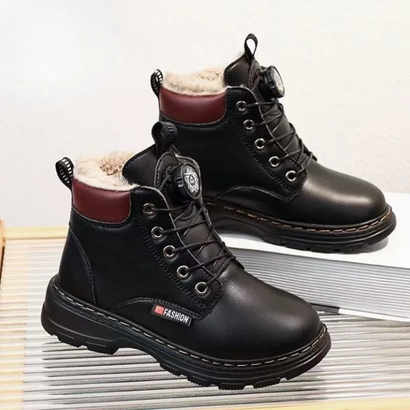 

Boys Winter Warm Snow Boots Thick Fleece Lined Non Slip Kids Outdoor Shoes Trendy Insulated Casual Boot for Cold Weather