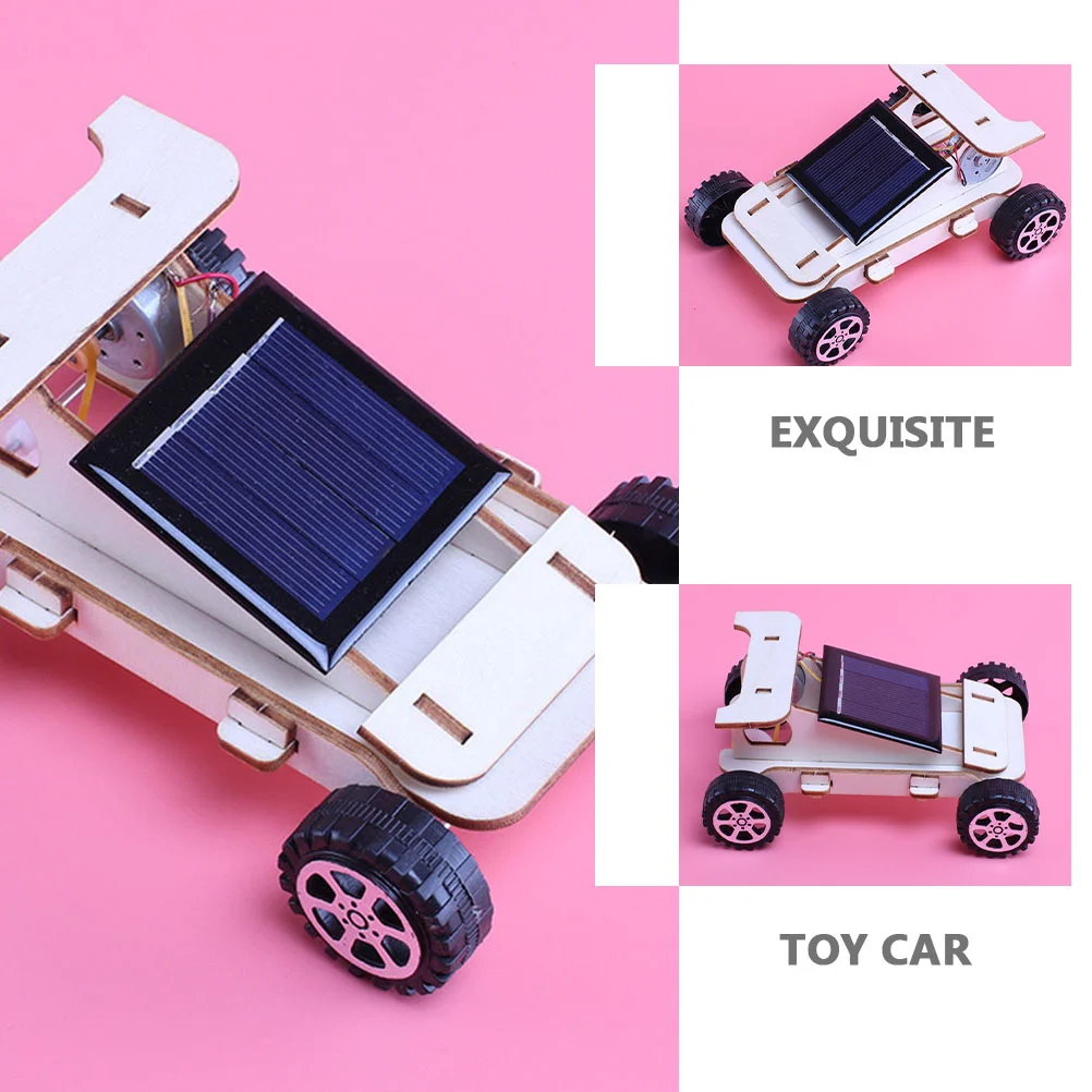 Crianças diy brinquedo movido a energia solar artesanal crianças brinquedo peça juntos carro modelo experimento brinquedo