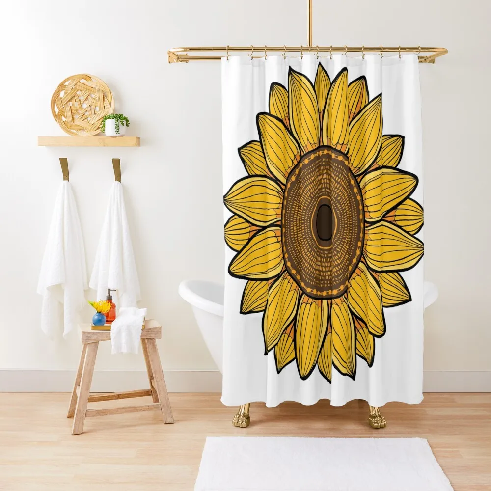 

Sunflower Shower Curtain Shower Bathroom Waterproof Fabric Bathroom Waterproof Bath And Anti-Mold Cute Shower Curtain