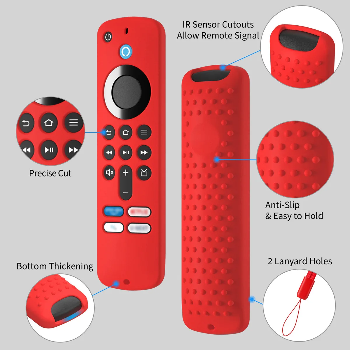 For PA38CA Fire TV Alexa Voice Remote (released in 2024), Dotted Texture Remote Silicone Protective Case