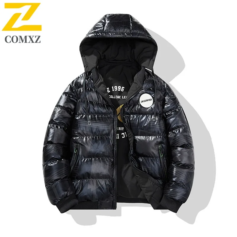 COMXZ Men Padding Coat Lightweight Handsome Thick Warm Cold Resistant Travel Skiing Winter Jacket Snowy Windproof Padded Jacket