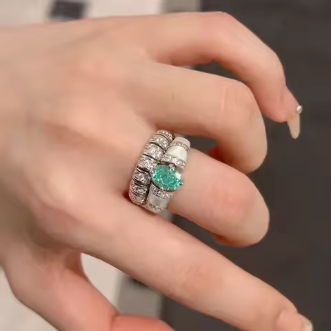 Fashion Style Silver 925 Full Diamond Arc Diamond rings for women Stacked Style Exquisite Luxury Engagement Ring Wedding Jewelry