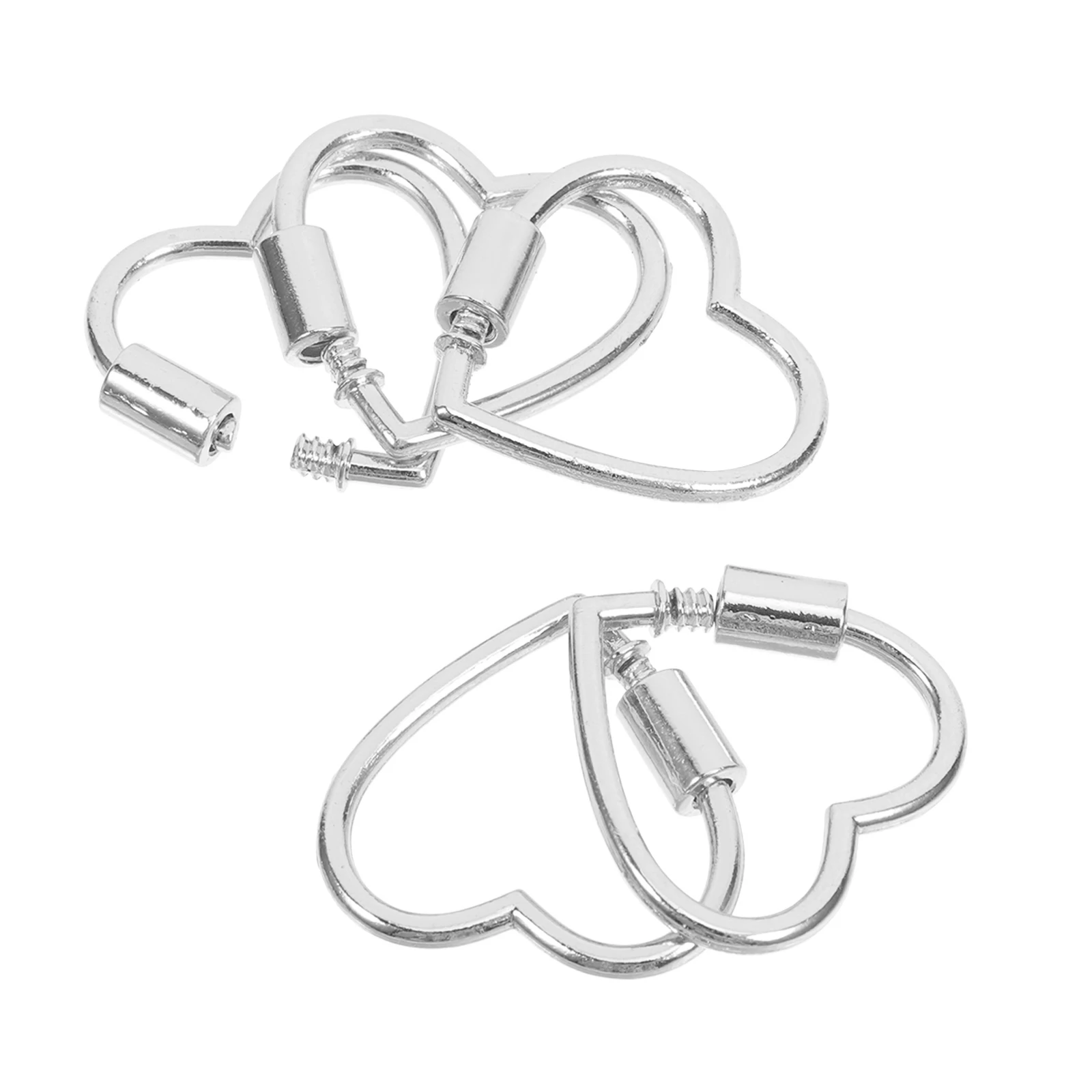 

5pcs Jewelry Connectors Heart Shaped Key Ring Black Necklace Carabiner Clasp Charm Bracelet Hooks Closure Accessories DIY