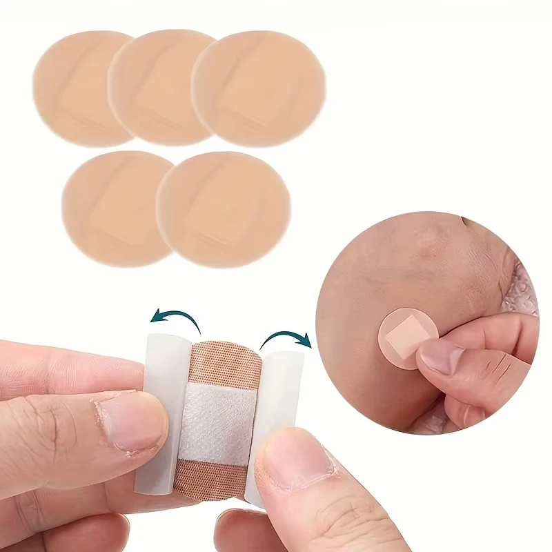 100pcs/set Mini Round Band Aid Skin Color Wound Dressing Plaster Patch Breathable Waterproof Adhesive Bandages Tape image 2