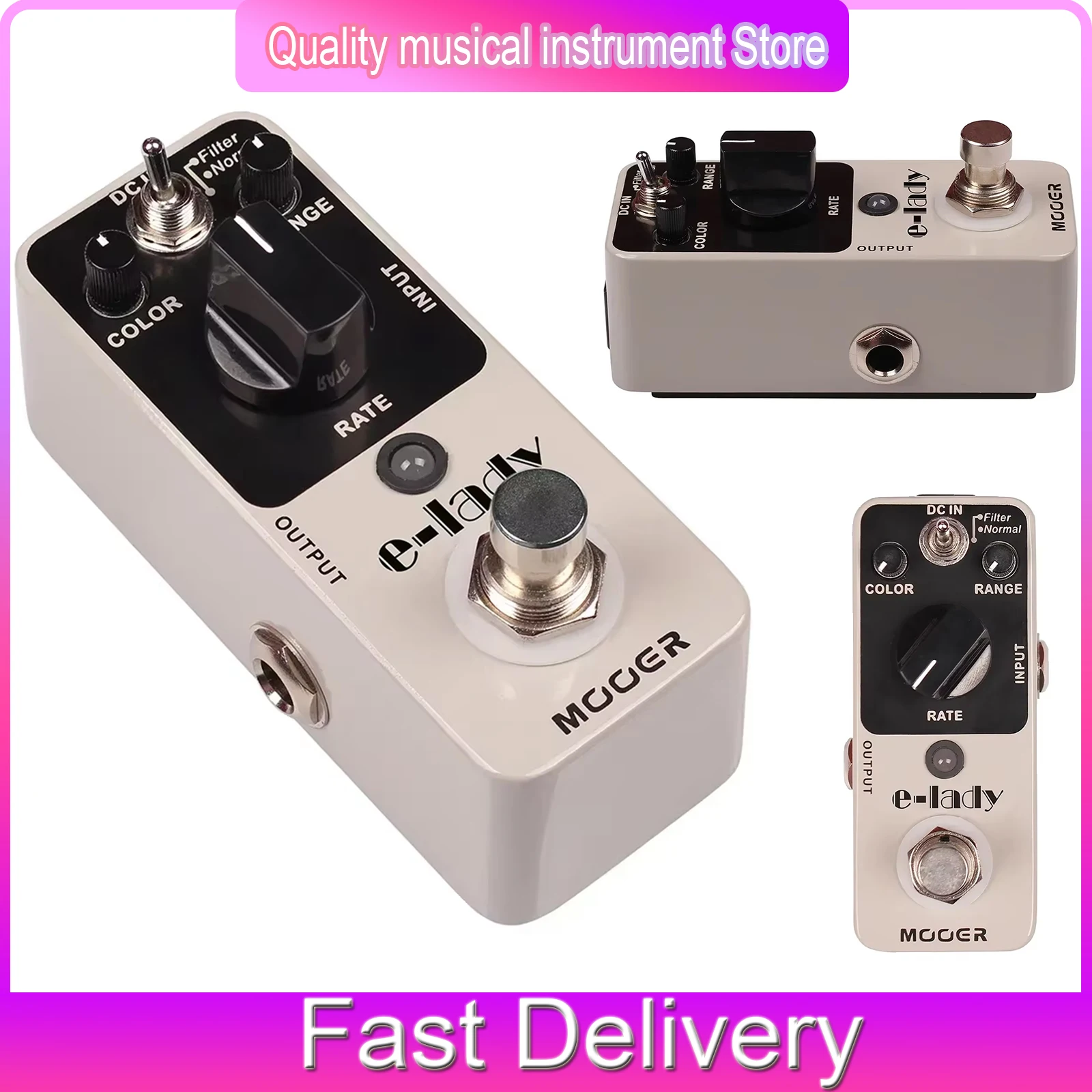 

MOOER E-Lady Guitar Effect Pedal Analog Flanger Effect 2 Modes Normal/Filter True Bypass Pedal MLF2 Pedal Guitarra Accessories