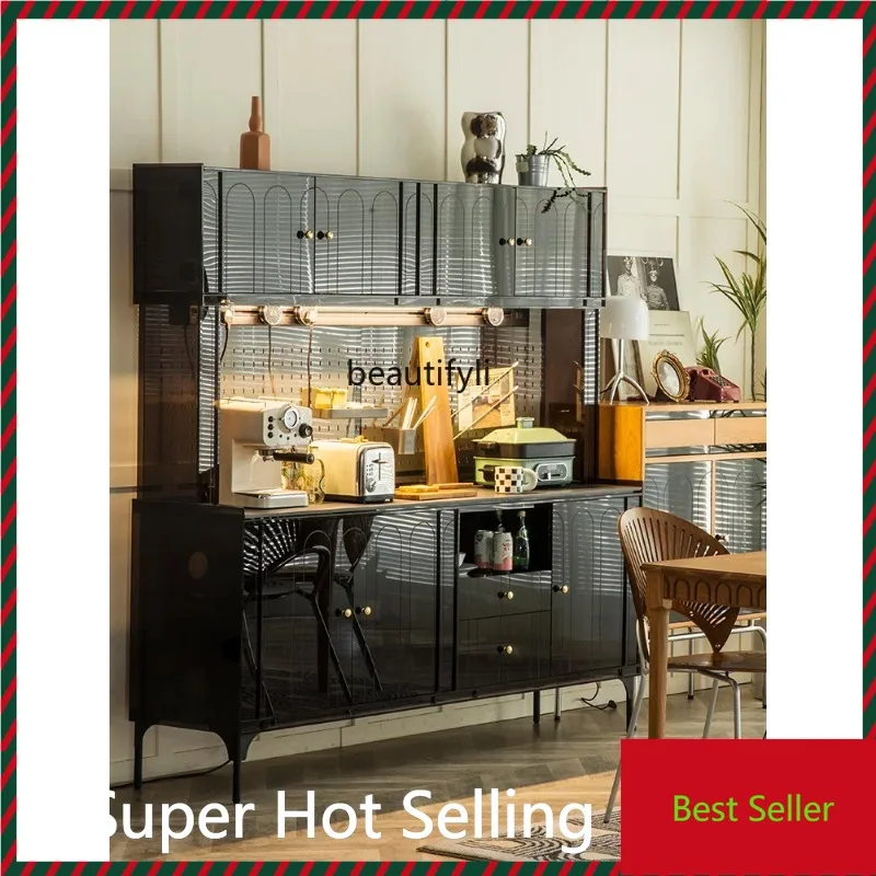 

K132 Light Luxury Sideboard Cabinet Living Room Storage Locker Wine Cabinet Integrated Wall High Cabinet Kitchen Cupboard Tea Ca