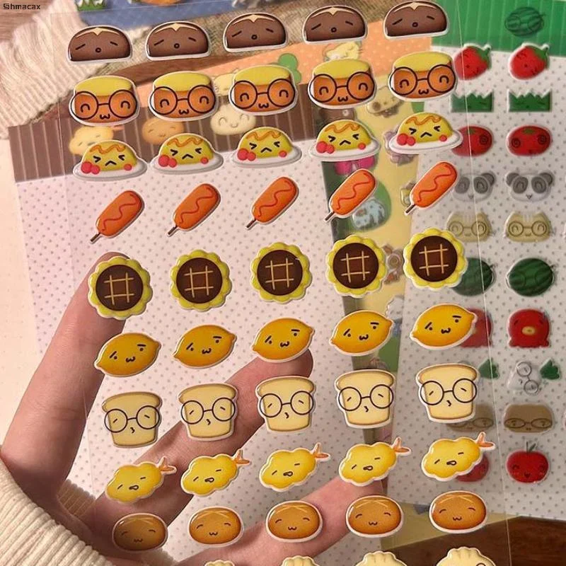 Kawaii Animals 3D Puffy Stickers Cute Cartoon Scrapbooking Sticker DIY Scrapbook Stickers Stationery Creative Aesthetic Decals