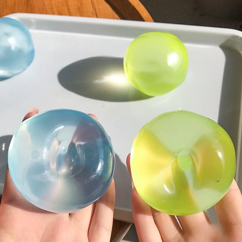 Jouets sensoriels anti-stress amusants en plastique moelleux Mochi, jouets à presser transparents à l'huile de noix de coco et à la maltose pour enfants et adultes