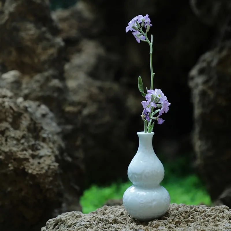 Guanfu Museum Wufu Shilu Flower Arrangement Decoration Jingdezhen Creative Retro Simple Vase Flower Holder Home Hydroponic Craft