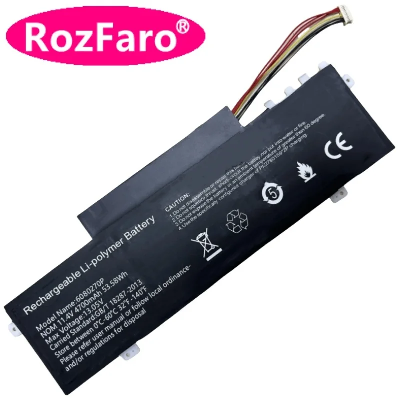 

RozFaro TY-486785-3S 6080270P Laptop Battery 11.4V 53.58Wh 4700mAh 10-pin 7-wire For Chuwi 15.6 inches AeroBook Plus CWI530