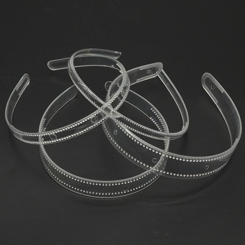 10PCS 8mm 12mm 2cm 2.5cm Clear Teethed PC Plastic Hair Headband Non-slip Hairbands For DIY Hair Accessories Plain Hair Hoops