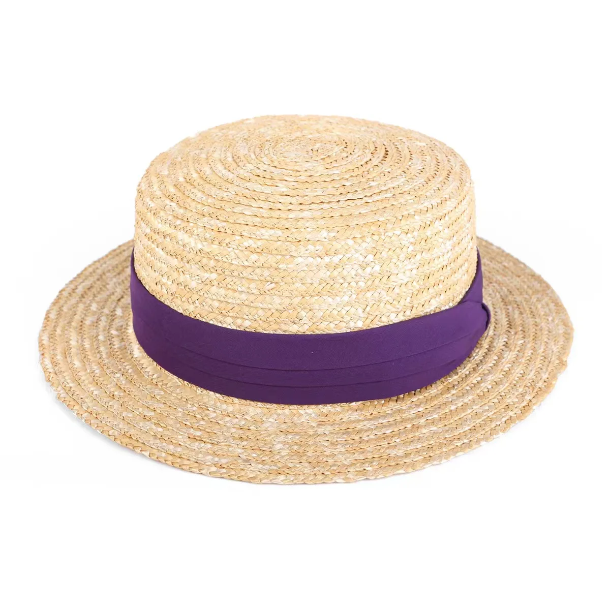 men boater hat natural wheat straw top hat flat hat men straw hat Beach Flat Brim Cap handmade straw hat vintage gentlemen hat