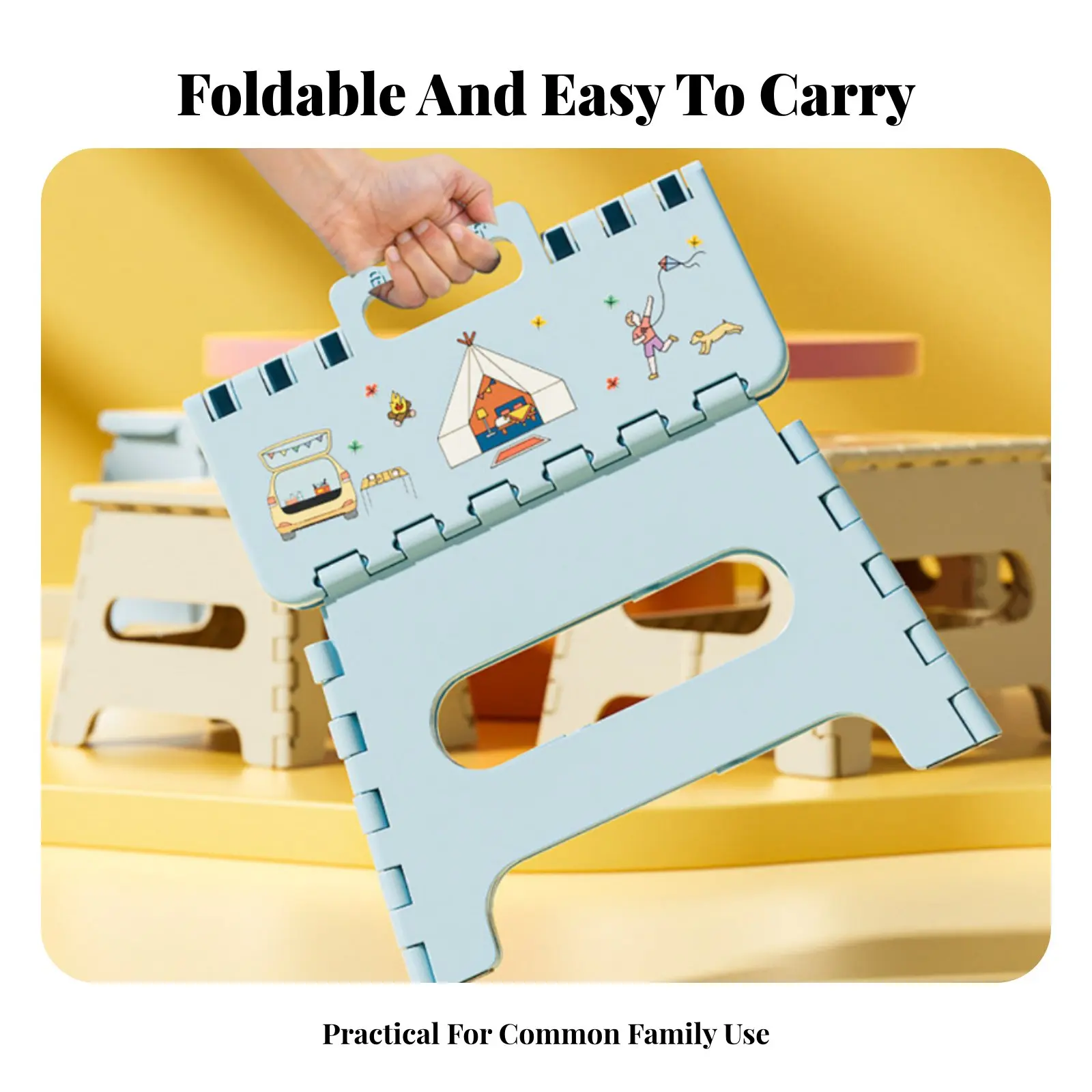 

Детская складная подставка-ступенька с мультяшным дизайном, легкая, с высокой нагрузочной способностью, для детей, спальни, гостиной