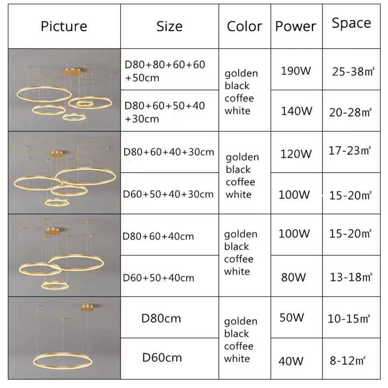 Modern Led Pendant Lights Gold Black Coffee Chandeliers room decor for Bedroom Dining Room Living Room Luxury Home Decoration