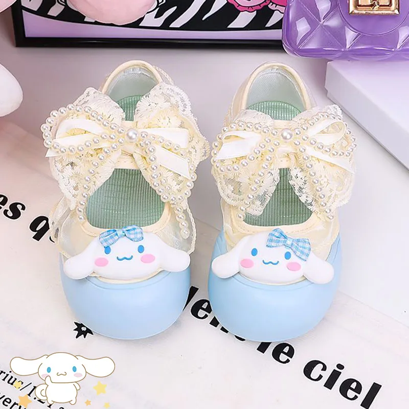 

Sanrios My Melody Kuromi Cinnamoroll Child Canvas Shoes Girl Princess Shoes Student Sneakers Non Slip Cute Bow Small White Shoes