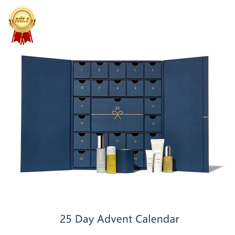 Customized queryMOQ 50pc Free Sample Custom Advent Calendar Calendrier De L'Avent Made From Recycled Materials Embossing Glossy