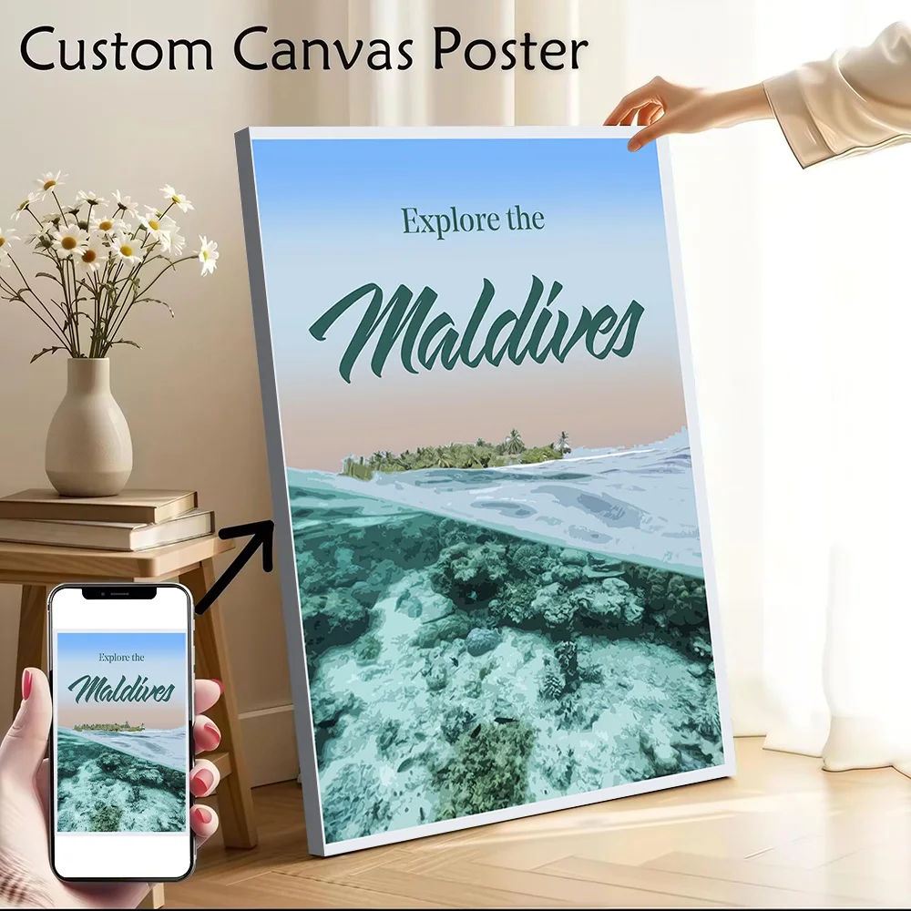 Visit Maldives Canvas Print Perfect Gift for Fans Lovers Personalized Wall Art Poster for Decor Living Room Decoration Painting
