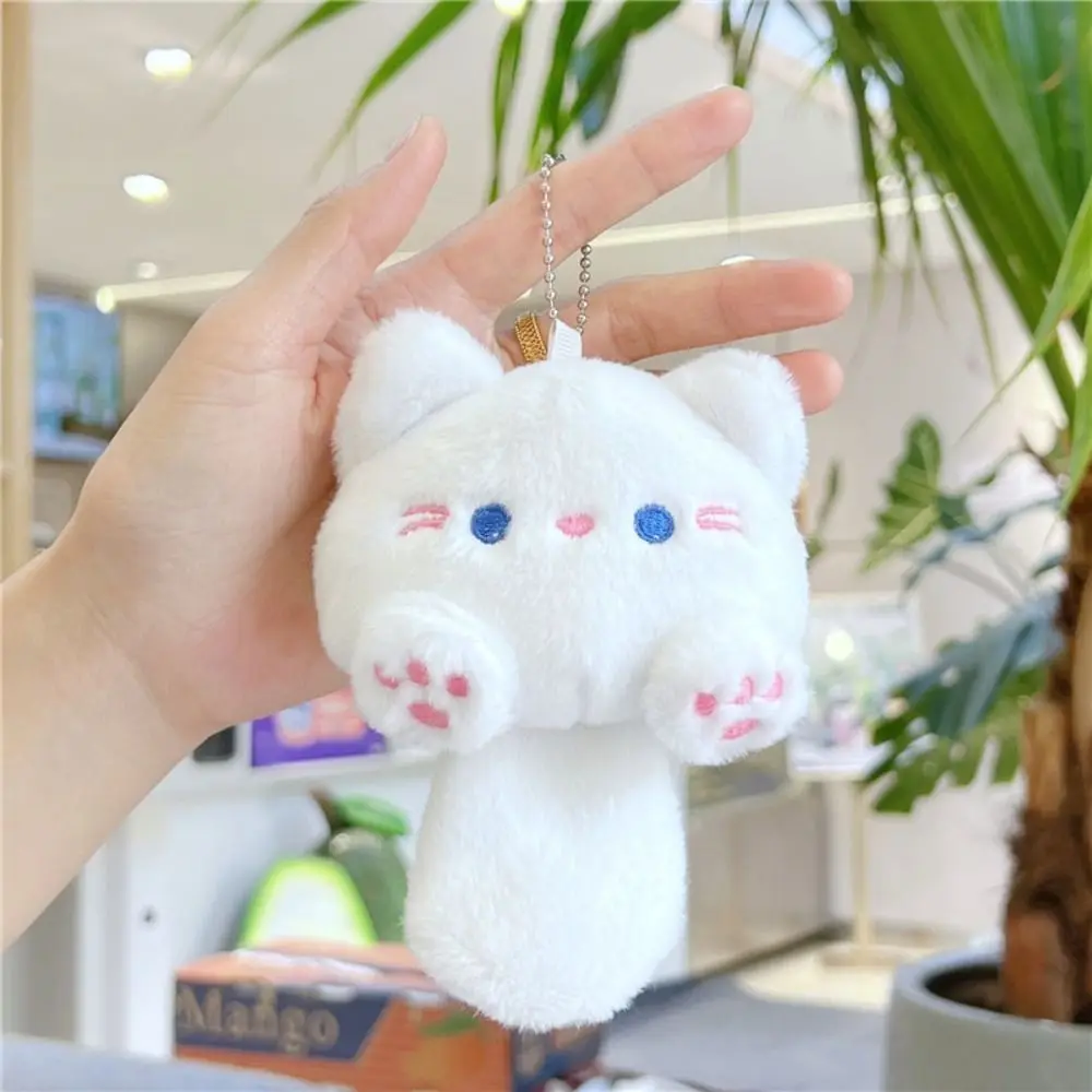 Cute Cat Toy Plush Doll Key Rings Car And Bag Pendant Cartoon Stuffed Animal Cat Brooch Fashion Girls Keychain Chains Women Gift