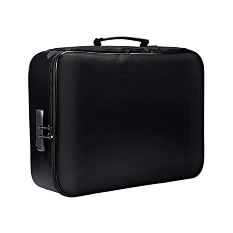 Fireproof Document Bag com Lock,Zipper Code Lock, Adequado para Passaportes, Dinheiro, Valuables
