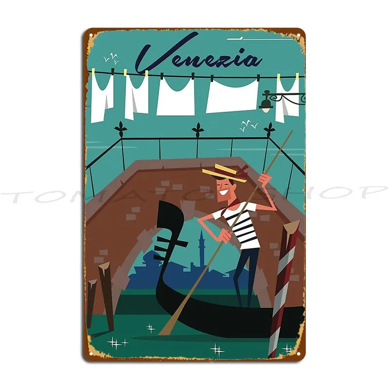 Venezia Metal Sign Cinema Funny Plates Wall Decor Iron Tin Sign Poster