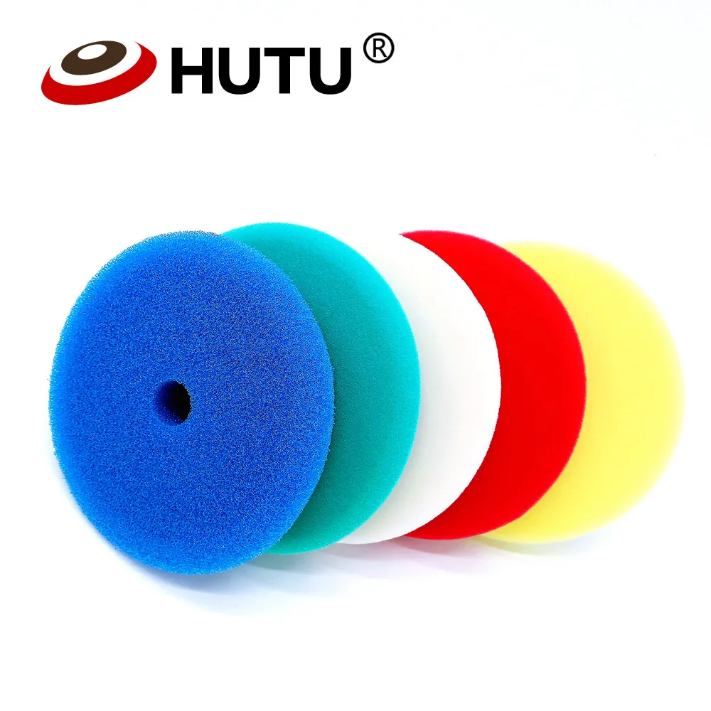 HUTU 3/5/6 Inch Polish Pad Europe Sponge Different Hardness Polishing 80mm/125mm/150mm Car Sponge Pad For Dual Action polisher