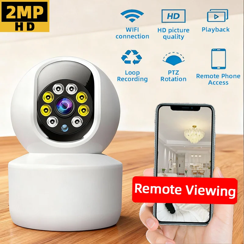

Wi-Fi камера умный дом внутренняя 2-мегапиксельная беспроводная IP-камера наблюдения AI обнаружение автоматического отслеживания безопасность радионяня камера