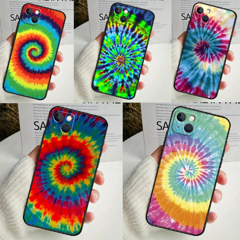 Trippy Tie Dye Hippie Art Phone Case For iPhone 16 15 14 13 12 11 Pro Max Mini X XR XS Max 7 8 Plus Back Cover