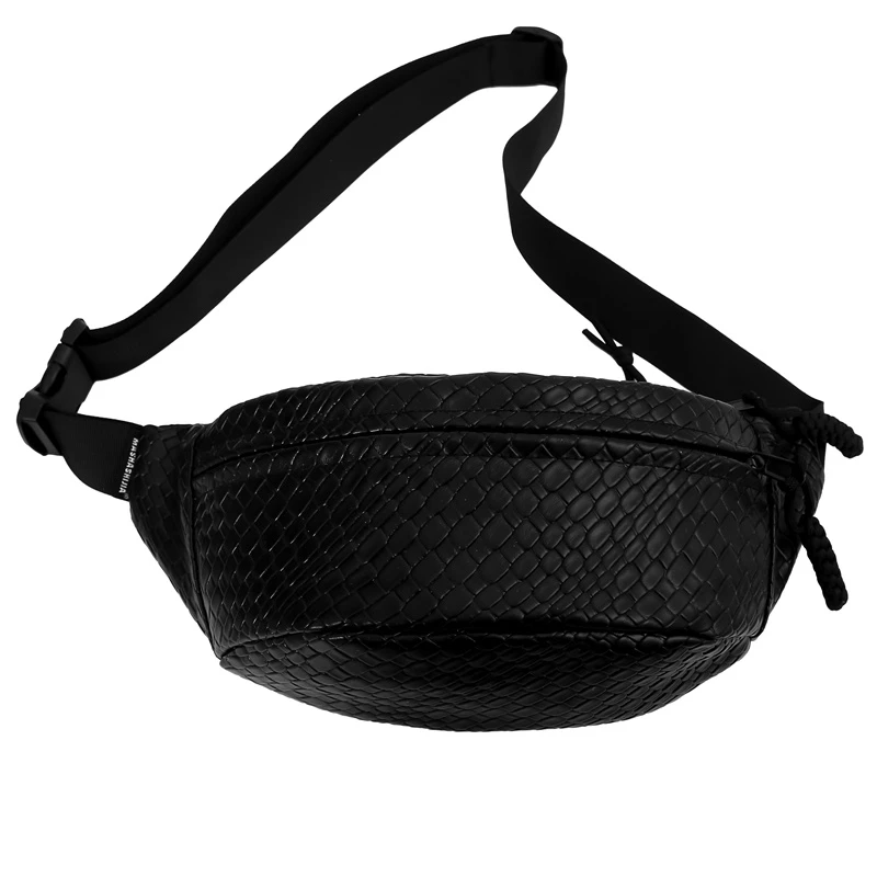 Man Waist Bag Large Capacity Leather Fanny Pack Unisex Woven pattern Chest Bag Fashion Shoulder Crossbody Bags Quality Belt Bags