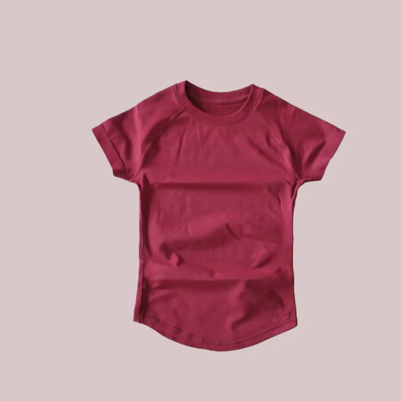 Damen Kompressions-Workout-T-Shirt Slim Fit Sportshirt Impact Kurzarm-Oberteil Gym-Training Leichtes Crop-Top