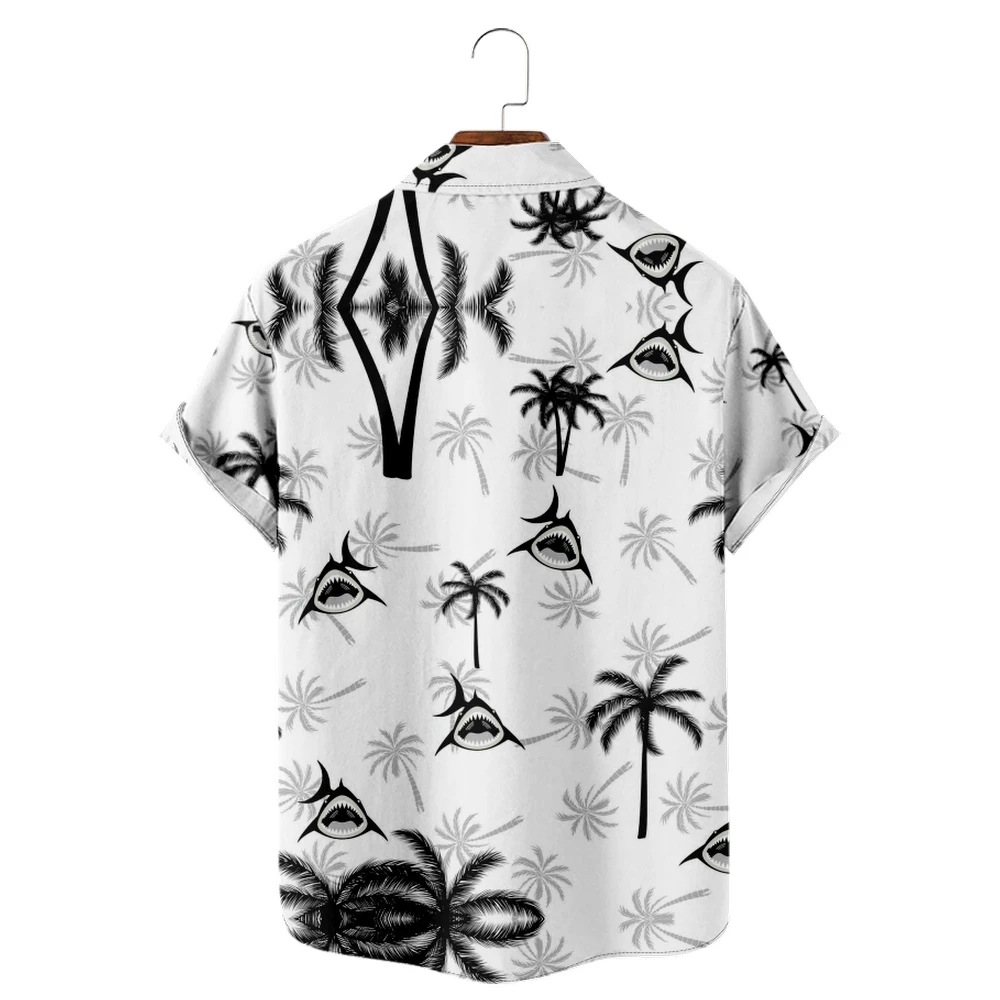 

Men's Hawaiian Shirt loose top 3D Coconut shark print men's shirt fashion shirt men's T-shirt breathable summer short sleeve