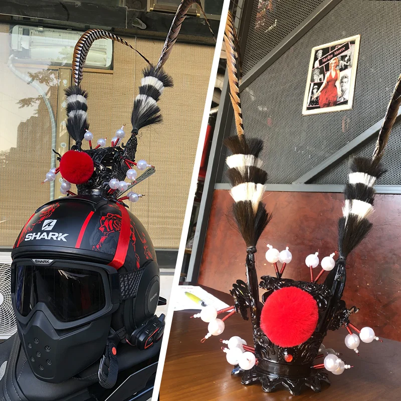 Black Myth Sun Wukong Cosplay Feather Crown Accessory Funny Headwear Novelty Hat Decoration Great Sage Equal to Heaven Cosplay