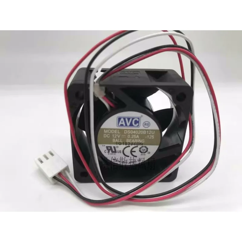 Original CPU Cooler Fan for AVC DS04020B12U DC12V 0.25A 3-wire Dual Ball Cooling Fan 40 * 40 * 20MM