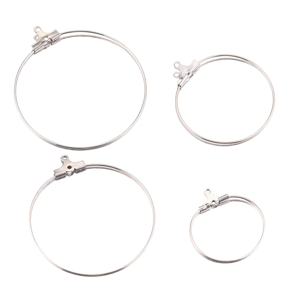 10pcs Double Hanging Round Stainless Steel Connection DIY Rings Earrings for Jewelry Accessories Making 20/30/35/40mm