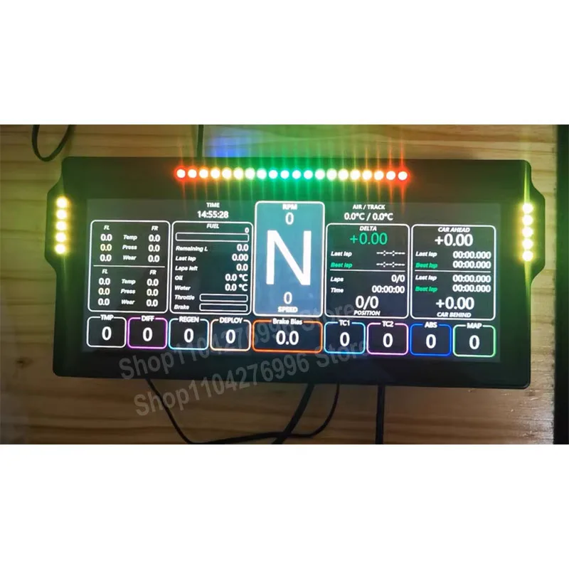 لوحة قيادة السباق Sim Racing 10.3 بوصة عرض عجلة القيادة لوحة القيادة للكمبيوتر سرعة عرض السيارة ل Thrustmaster SIMAGIC