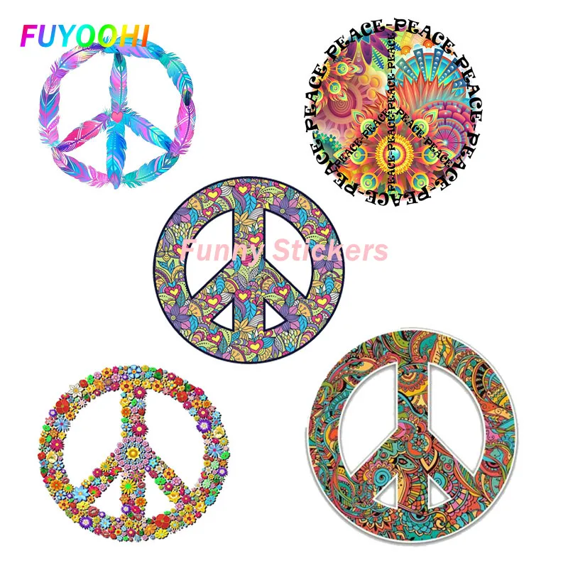 

FUYOOHI Play Stickers Personality PEACE Sign Bumper Sticker Anti-nuclear War Cartoon Logo Body Decoration Pvc Car Sticker Decals