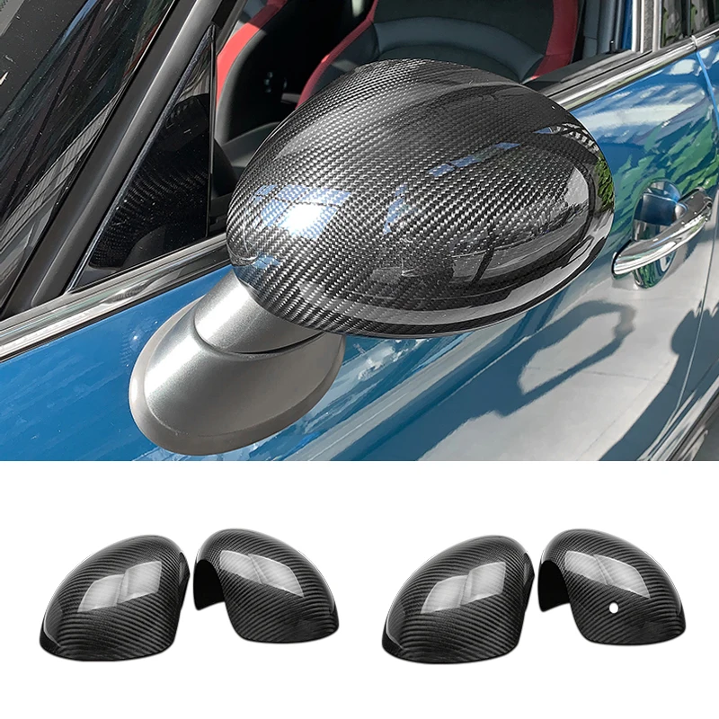 2pc Car Rear View Mirror Cover Case Carbon Fiber Shell Accessory For Mini Cooper JCW F54 F55 F56 F60 Countryman Before 2019 July