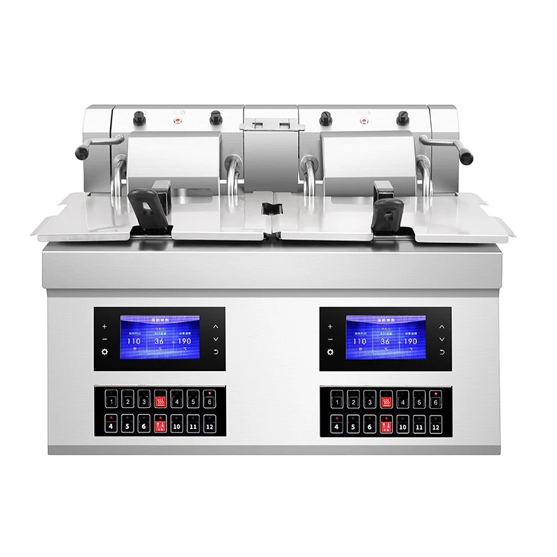 8L+8L Auto-Lifting Commercial Deep Fryer for Restaurant Hotel Food Shop New Condition for French Fries Use