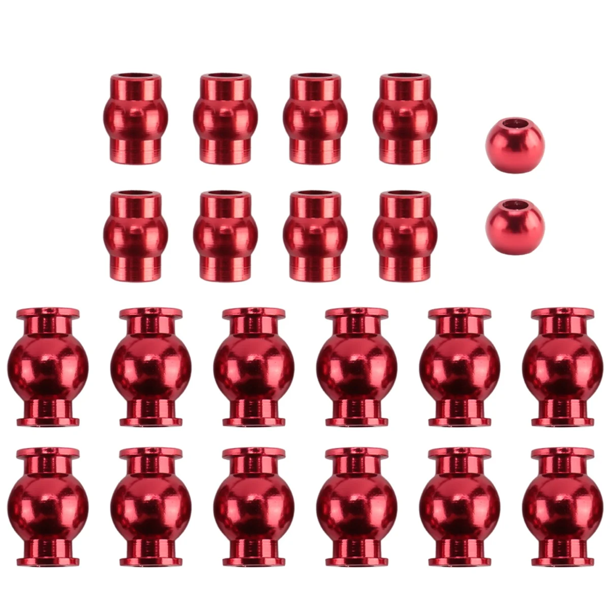 Complete 22Pcs Aluminum Alloy Pivot Ball Head Set for Arrma 1/10 4X4 Granite Big Rock Senton Typhon Upgrade Parts