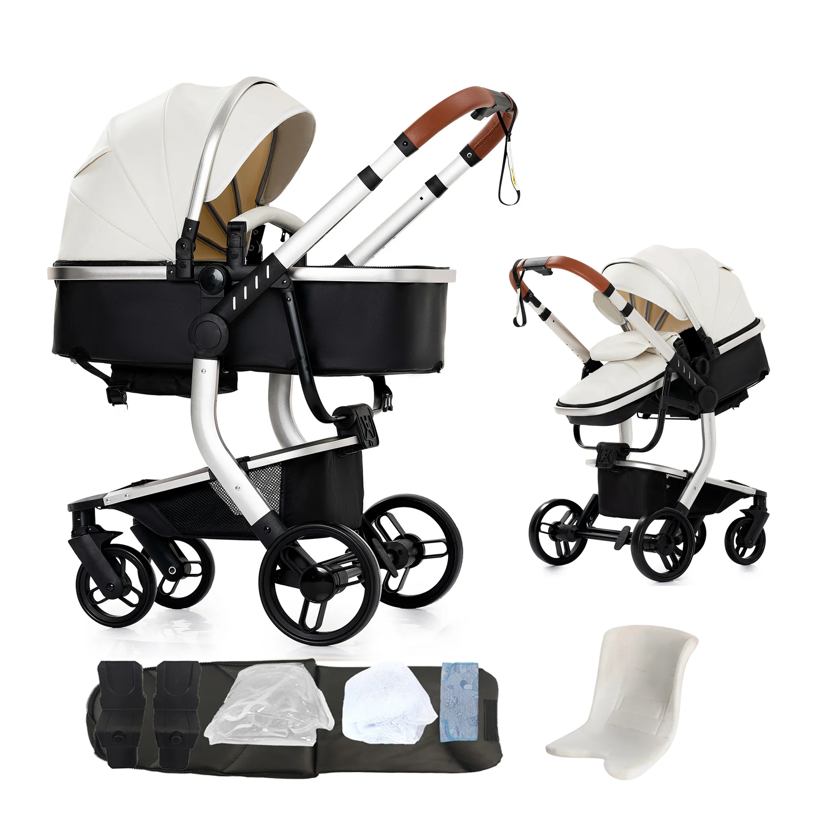 

Light Stroller 2 In 1 Baby Cart Baby Carriage Four Wheel Stroller High Landscape Baby Accessories Portable Foldable MotherKids
