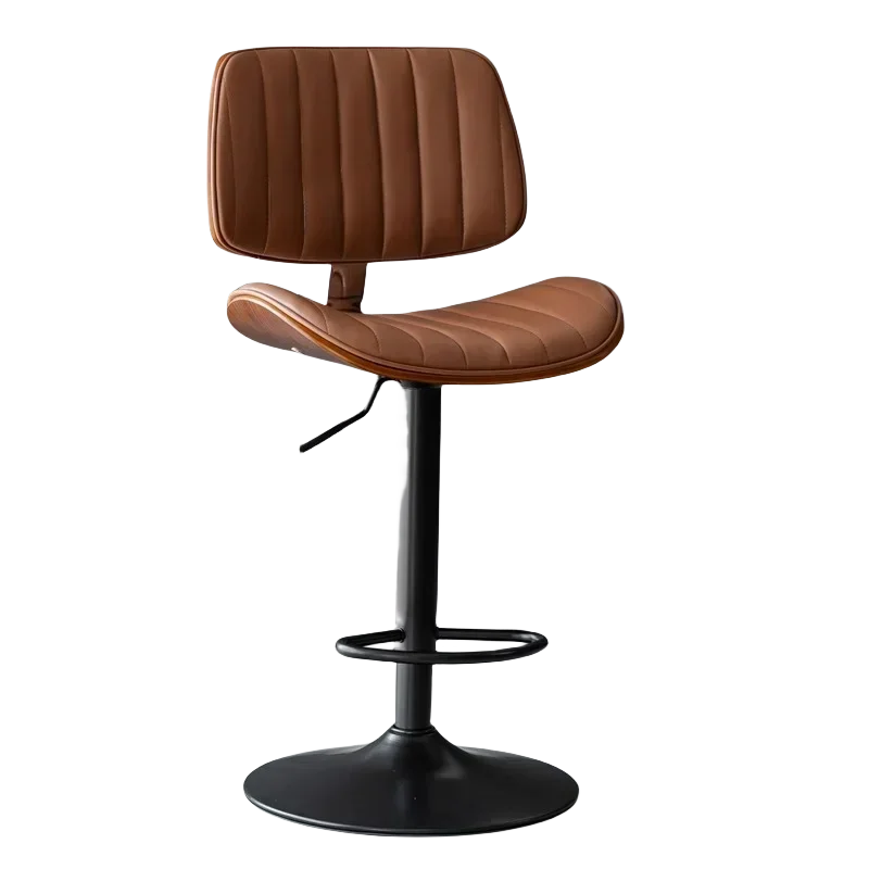 라이트 럭셔리 원목 바 스툴, 가정용 리프트 하이 스툴, 계산대 프론트 데스크 의자, 유럽식 리프트 회전 바 의자