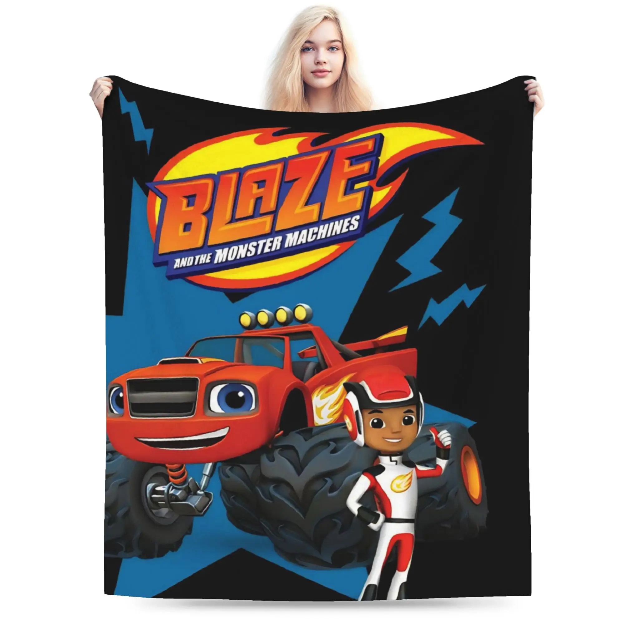 Blaze and the Monster Machines Print Blanket For Men Women Warm Cozy Fluffy  Throw Blankets for Bed 50x60 Inches Multiple Sizes