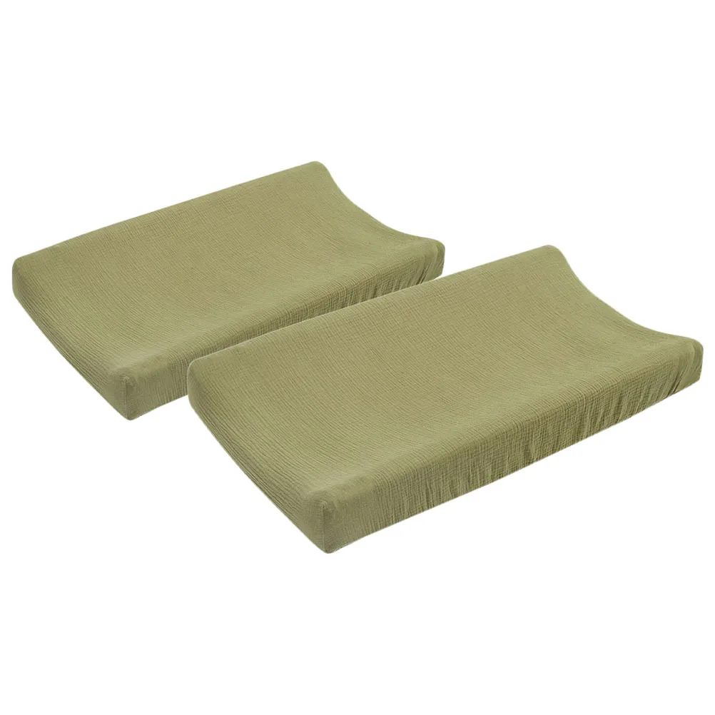 2Pcs Soft Muslin Changing Pad Cover Breathable Neutral Boys Girls Diaper Table Sheet Diaper Changing Pad Cover
