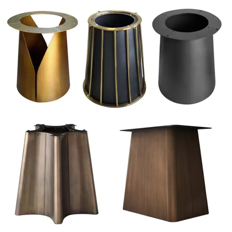 Unique Customized Heavy Duty Galvanized Steel Brass Feet Furniture Base Restaurant Metal Gold Coffee Table Frame Legs
