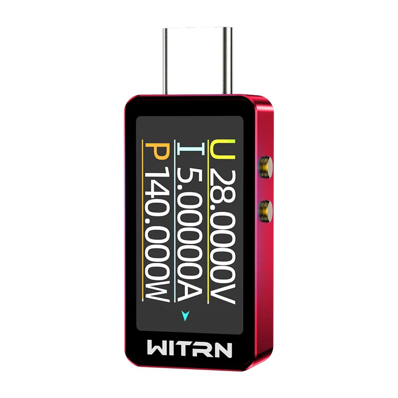 

Красная версия CC1 WITRN USB измеритель напряжения и тока тестер PD3.1 цифровой дисплей 28 В Type-C измеритель мощности CC метр с цветным экраном