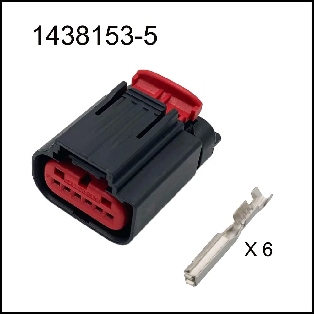 100SET 1438153-5 auto Waterproof cable connector 6 pin automotive Plug famale male socket Includes terminal seal