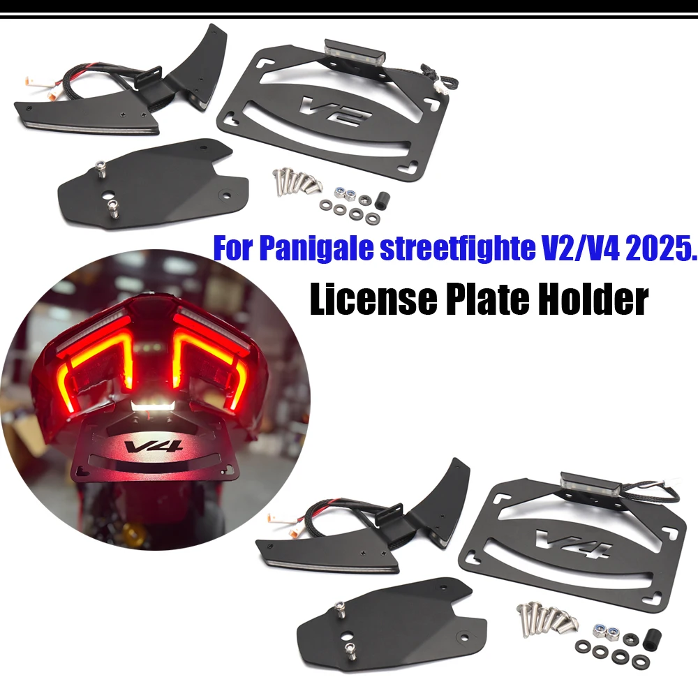 

2025 NEW Motorcycle Mount Fender Eliminator Tail Tidy License Plate Holder For Ducati Panigale V4S V4 V2 Streetfighte V2 V4