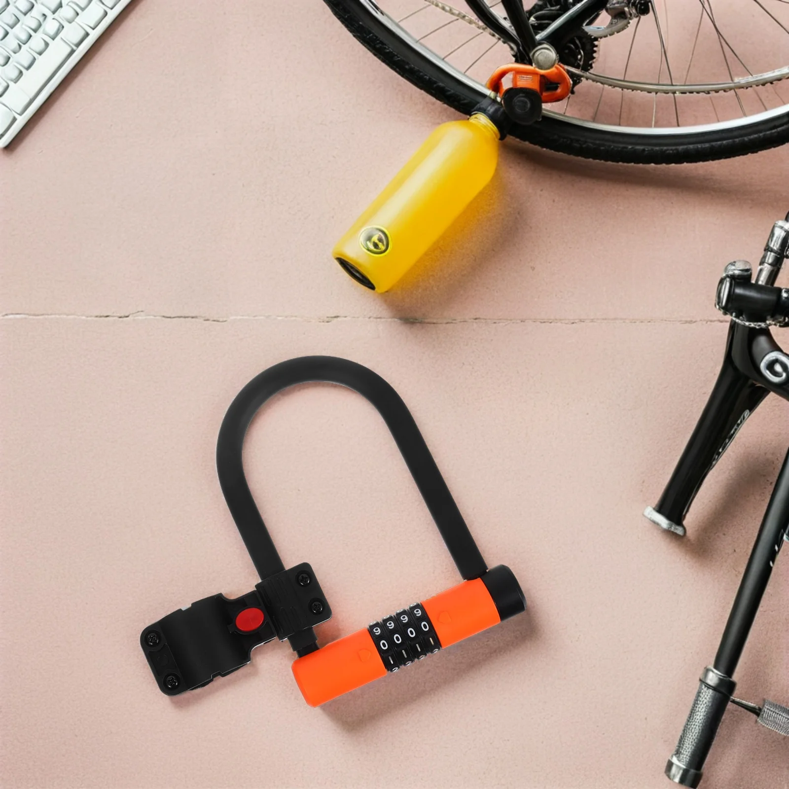 1 مجموعة 4 أرقام إعادة تعيين دراجة كلمة المرور U-شكل مكافحة سرقة الدراجة ل سكوتر كهربائي دراجة نارية دراجة جبلية قابلة للطي #3