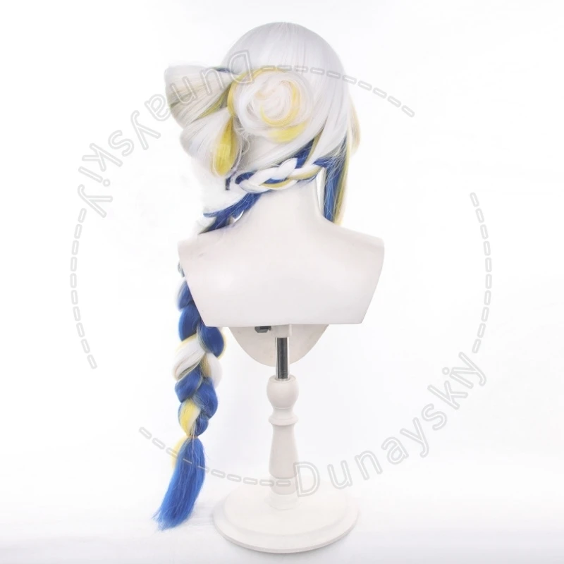 Arknights Shu Lunar New Year Limited Edition Highlights Long Lace Front Braid Cosplay Wig With Rose Net Cap Heat Resistant Fiber - view 5
