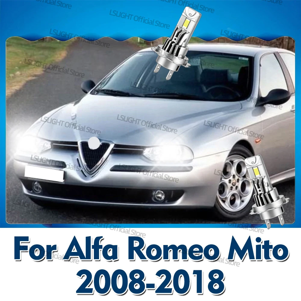 2x 6000K LED H7 Headlights 30000LM Wireless Lamp Bulb For Alfa Romeo Mito 2008-2018 2009 2010 2011 2012 2013 2014 2015 2016 2017